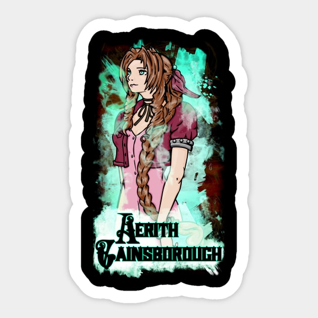Aerith Sticker by Beanzomatic